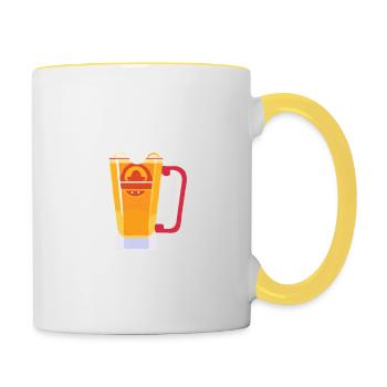 Bier Flsche Krug Saufen Junggesellenabschied 9 - Tasse zweifarbig - Weiß/Gelb - Rechts