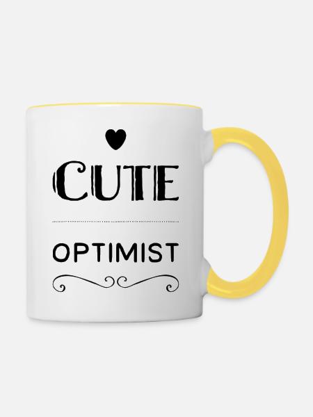 Babysprüche - Tasse zweifarbig - Weiß/Gelb