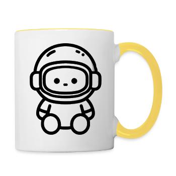 Casque Bébé - Sécurité Enfant - Mug contrasté - blanc/jaune - Droite