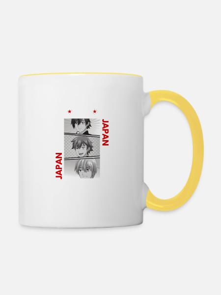 Je peux pas j'ai manga -manga - Mug contrasté - blanc/jaune