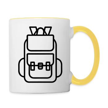 Rucksack - Tasse zweifarbig - Weiß/Gelb - Rechts