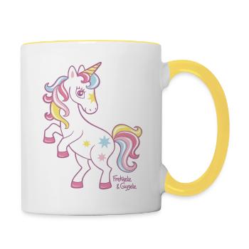 Petite licorne - Mug contrasté - blanc/jaune - Droite