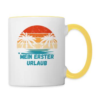 Mein erster Urlaub - Tasse zweifarbig - Weiß/Gelb - Rechts