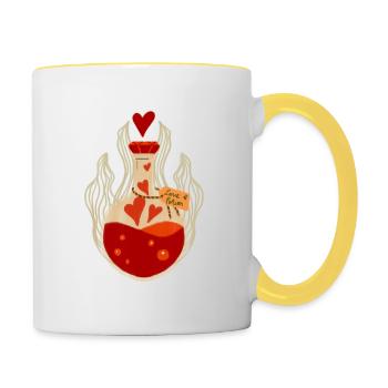 Potion d'Amour Étiquette - Mug contrasté - blanc/jaune - Droite