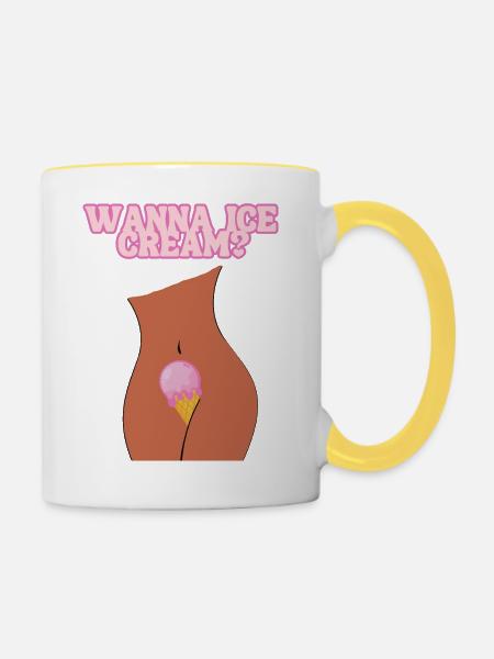 Lust auf Eiscreme? - Tasse zweifarbig - Weiß/Gelb