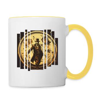 Design Zeitlos - Tasse zweifarbig - Weiß/Gelb - Rechts