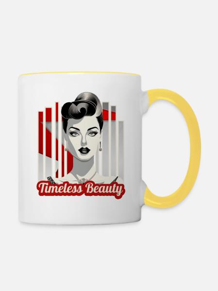 Timless Beauty - Tasse zweifarbig - Weiß/Gelb
