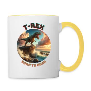T Rex11 - Contrasting Mug - white/yellow - Right