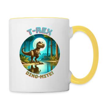T Rex7 - Contrasting Mug - white/yellow - Right