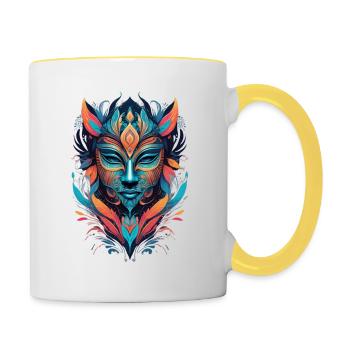 "Vivid Mask" - Contrasting Mug - white/yellow - Right