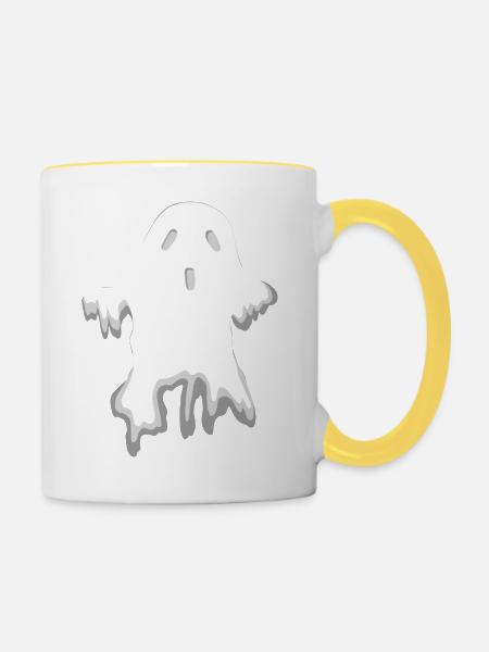 Ghost - Tasse zweifarbig - Weiß/Gelb