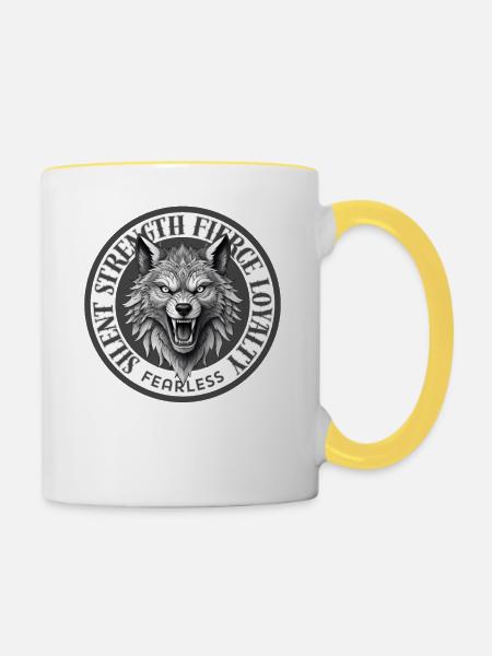 Silent Strength - Tasse zweifarbig - Weiß/Gelb