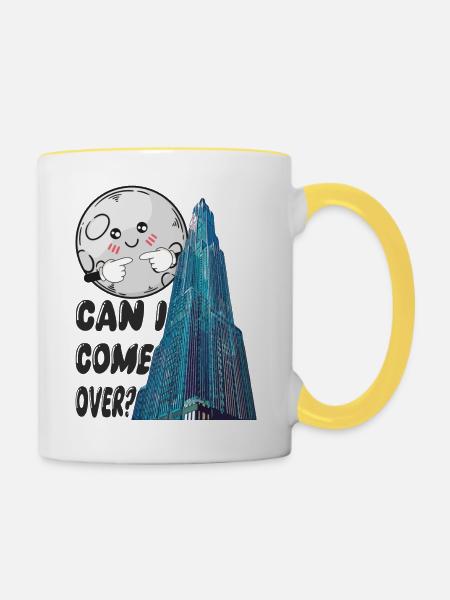 can i come over? - Tasse zweifarbig - Weiß/Gelb