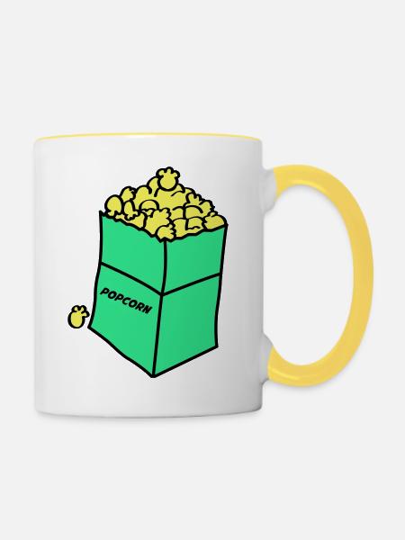 popcorn 02 - Tasse zweifarbig - Weiß/Gelb