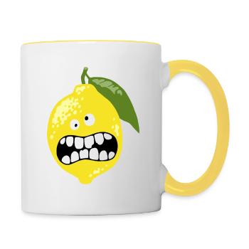 citron aigre - Mug contrasté - blanc/jaune - Droite