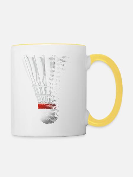 Badminton - Mug contrasté - blanc/jaune