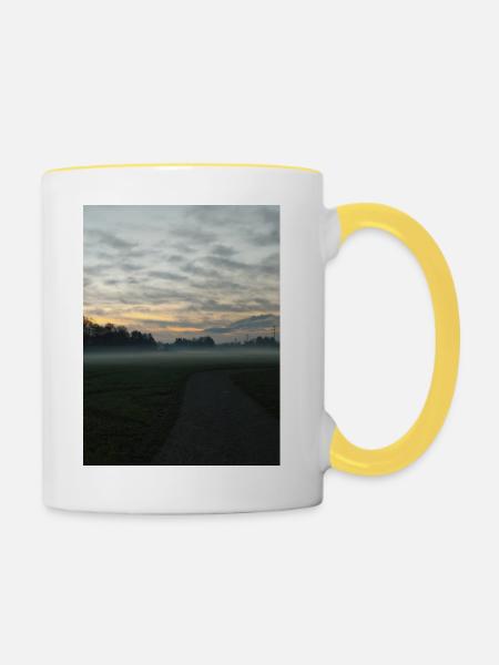 Abendstimmung - Tasse zweifarbig - Weiß/Gelb