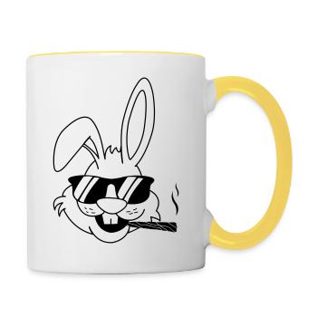 hase joint - Tasse zweifarbig - Weiß/Gelb - Rechts