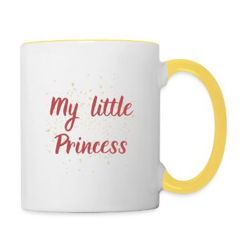 Meine kleine Prinzessin - Tasse zweifarbig - Weiß/Gelb - Rechts