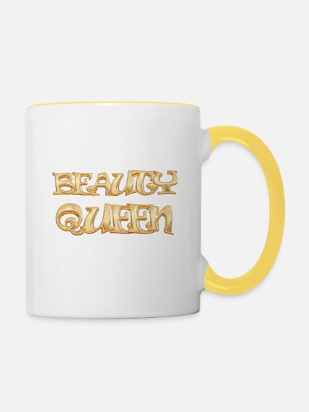 Beauty Queen - Tasse zweifarbig - Weiß/Gelb