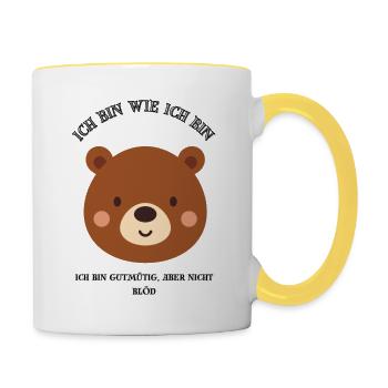 I'm the way I am, good-natured, but not stupid - Contrasting Mug - white/yellow - Right