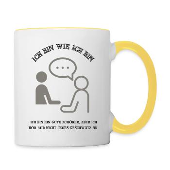 I Am The Way I Am: A Good Listener, But Choose - Contrasting Mug - white/yellow - Right