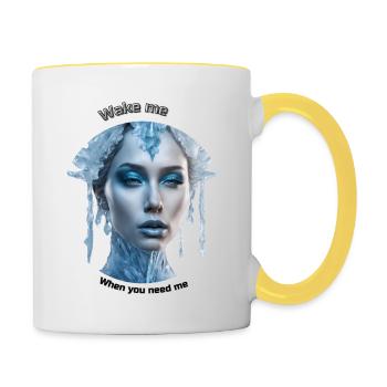Wake Me When You Need Me - Tasse zweifarbig - Weiß/Gelb - Rechts
