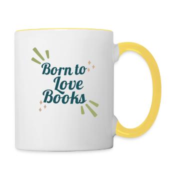 Born to love Books - Tasse zweifarbig - Weiß/Gelb - Rechts