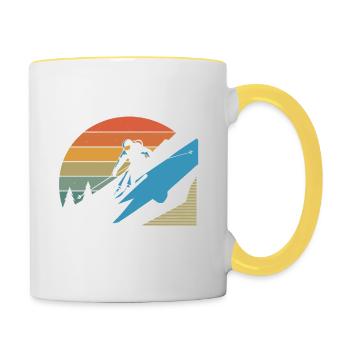 J'peux pas j'ai ski - Mug contrasté - blanc/jaune - Droite