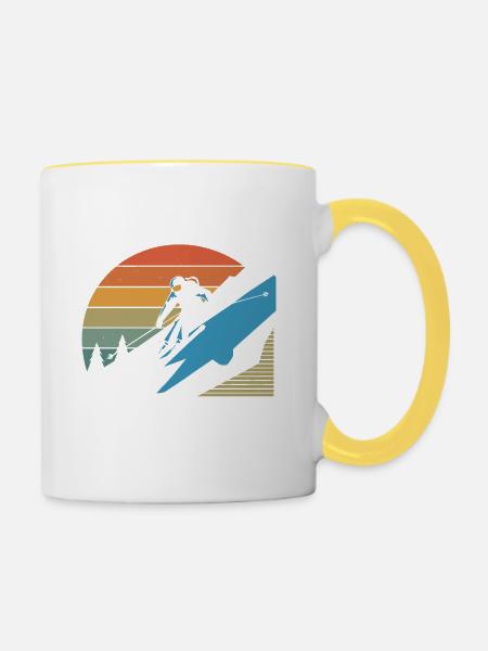 J'peux pas j'ai ski - Mug contrasté - blanc/jaune
