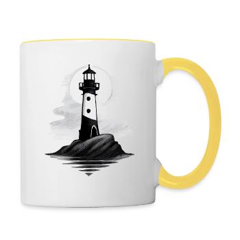 Lighthouse - Motif - Contrasting Mug - white/yellow - Right