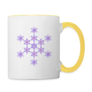 Mandala flocon de neige - Mug contrasté - blanc/jaune - Droite