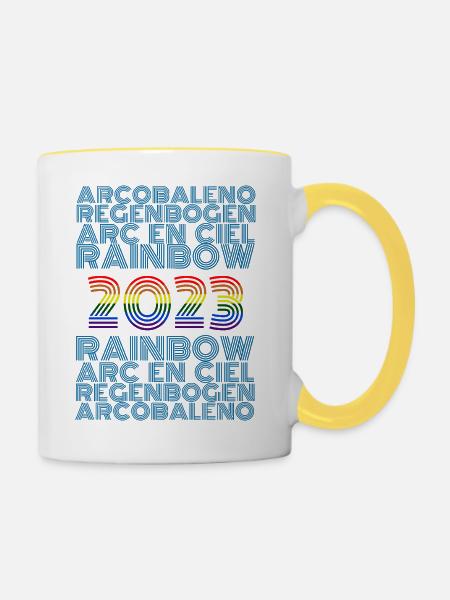 Rainbow 2023 - Tasse zweifarbig - Weiß/Gelb