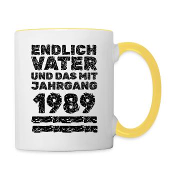 Born in 1989 - Contrasting Mug - white/yellow - Right