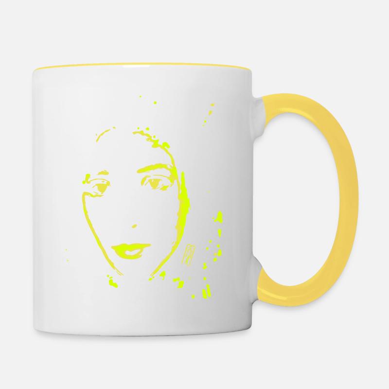 Anouk - Mug contrasté - blanc/jaune