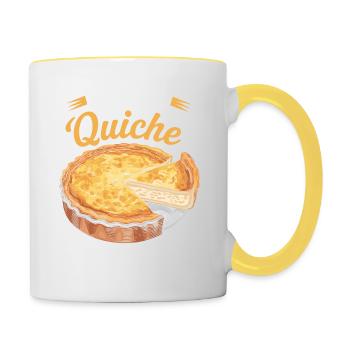 Team quiche lorraine - Mug contrasté - blanc/jaune - Droite