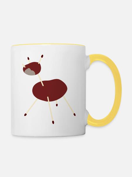 Kastanie Einhorn - Tasse zweifarbig - Weiß/Gelb