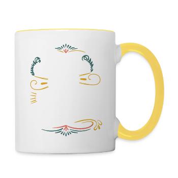Rira bien qui rira le dernier - Mug contrasté - blanc/jaune - Droite