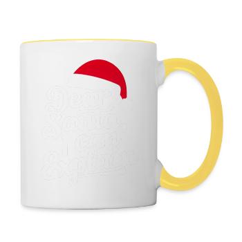 Dear Santa I can explain - Tasse zweifarbig - Weiß/Gelb - Rechts