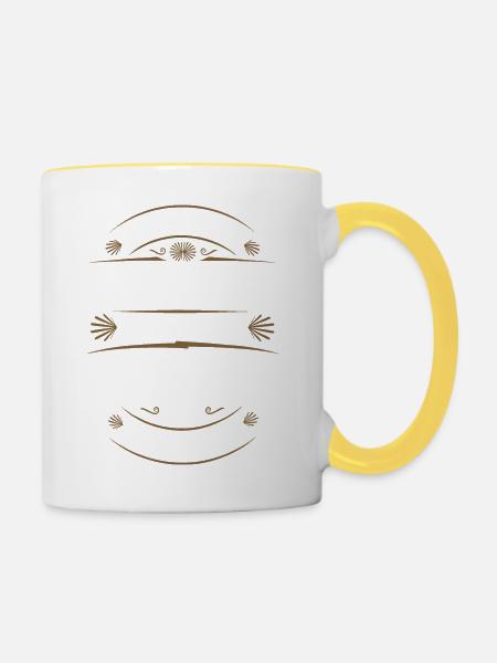 Quand le moment est venu l'heure est arrivée - Mug contrasté - blanc/jaune