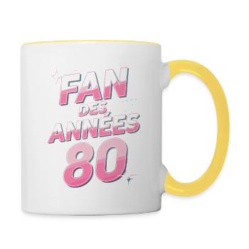 Fan des années 80 - Mug contrasté - blanc/jaune - Droite