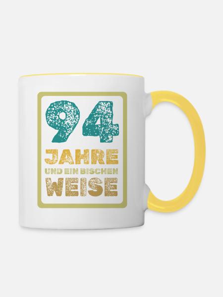 Spruch 94 - Tasse zweifarbig - Weiß/Gelb