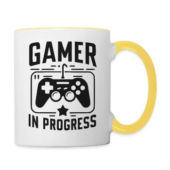 Gamer in Progress - Contrasting Mug - white/yellow - Right