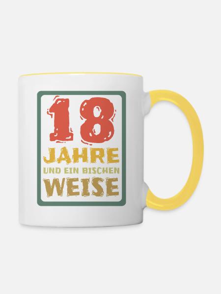 18 - Tasse zweifarbig - Weiß/Gelb