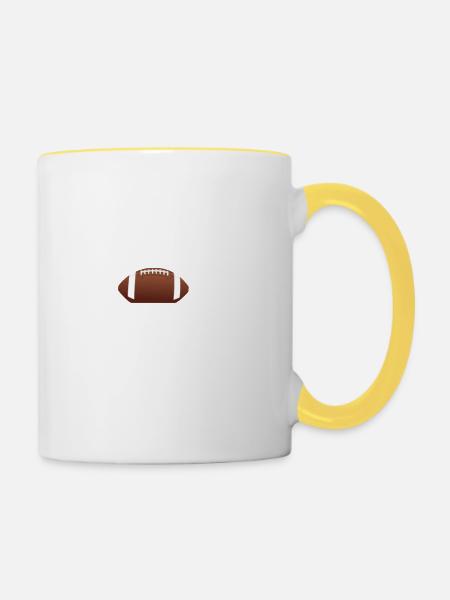Football - Tasse zweifarbig - Weiß/Gelb