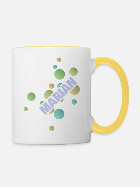 Marian als Fachhochschule - Tasse zweifarbig - Weiß/Gelb