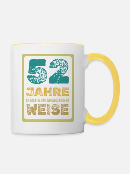 52 - Tasse zweifarbig - Weiß/Gelb