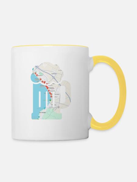 Malle-Bierglas - Tasse zweifarbig - Weiß/Gelb