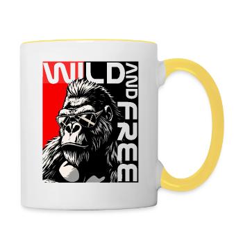 Wild and Free – EnrolDesign - Contrasting Mug - white/yellow - Right