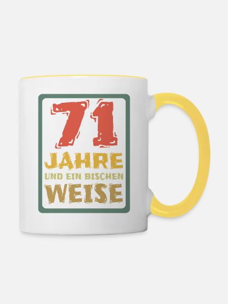 71 - Tasse zweifarbig - Weiß/Gelb